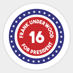 Re-Elect Frank Underwood 2016 (Ring of Stars) Sticker